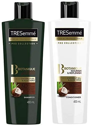 TRESEmmé Keratin Smooth and Straight Shampoo, and conditioner